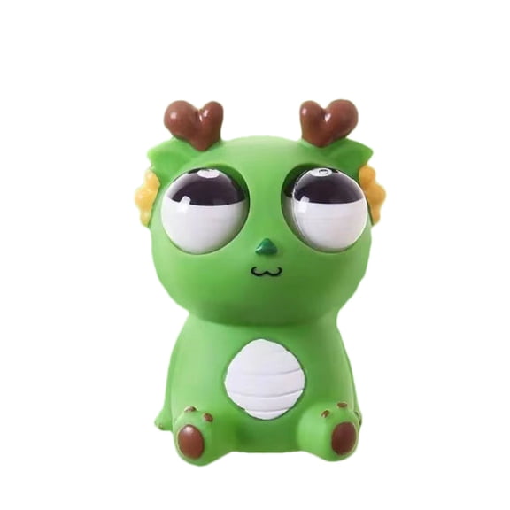 Army Green Soft Plastic Eye Pop Dragon Dinosaur Squeeze Toy For Stress Relief And Anger Management For Kids