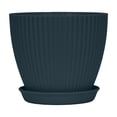 thumbnail image 1 of Army Green Thick Plastic Planter with Tray, Resin Weather Resistant Fade Proof, Drainage Hole Breathable, Design, Indoor Balcony Garden Universal, 1 of 6