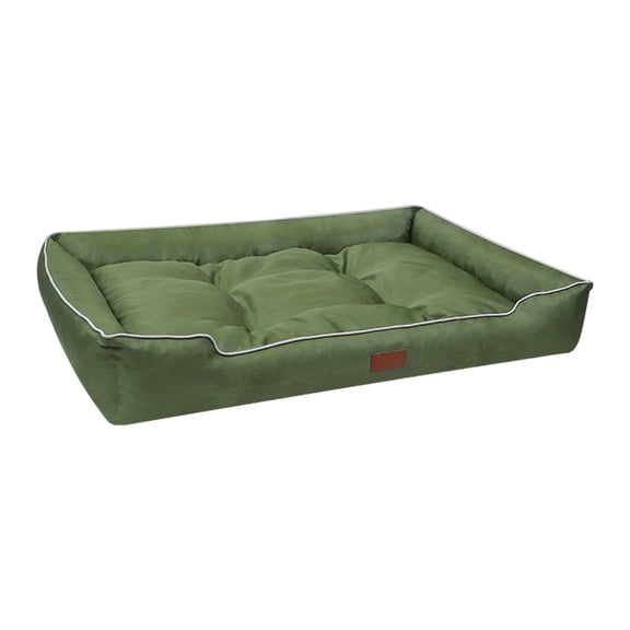 Army Green Waterproof Anti Skid Rectangle Dog Bed With Raised Rim Army Green For Small Dogs And Cats Soft Plush Pet Mat Indoor Outdoor Use 28X20 Inch