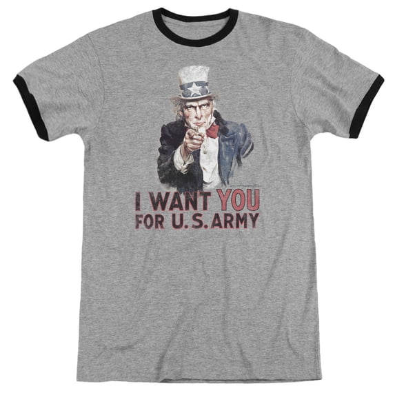 Army - I Want You - Heather Ringer Short Sleeve Shirt - X-Large