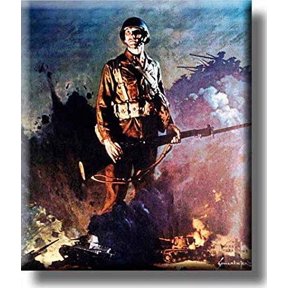 Army Infantry Soldier Picture on Stretched Canvas, Wall Art decor, Ready to Hang!
