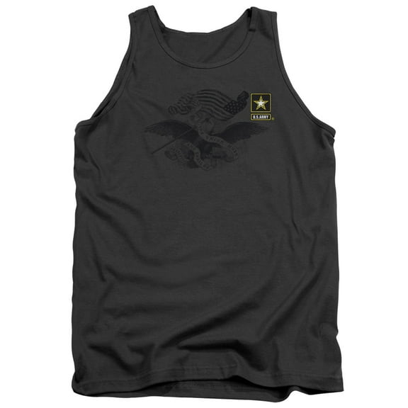 Army Left Chest Mens Tank Top Shirt (Charcoal, Medium)