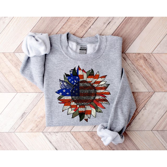 Army Life, Camo Sunflower, America Sunflower Shirt, USA Flag Flower