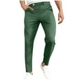 thumbnail image 1 of Army Lime Green Faux Linen for Man Winter Fall Work Office Wild Cargo Beach Elegant Casual Hawaiian Trousers Pants Blazers Outfits Mens Button Zip Up 2025 M, 1 of 6