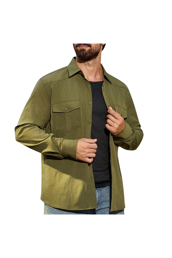 Army Lime Green Mens Lounge Button Tops Long Sleeve Blouses for Mens Turtleneck Hippy Medieval Renaissance Peasant Plain Steampunk Fall Summer Shirt 2026 Clothing Regular Fit XXL