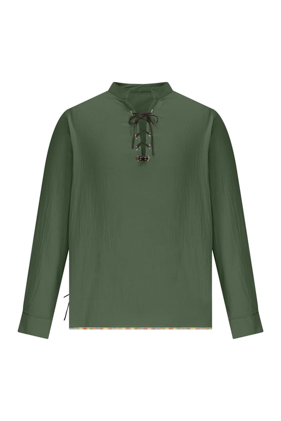Army Lime Green Tshirts for Man Summer Fall Long Short Sleeve Collared Turtle Neck Beach Lounge Hippy Hawaiian Tropical Basic Tops Shirts Man 2026 Clothes Regular Fit XL