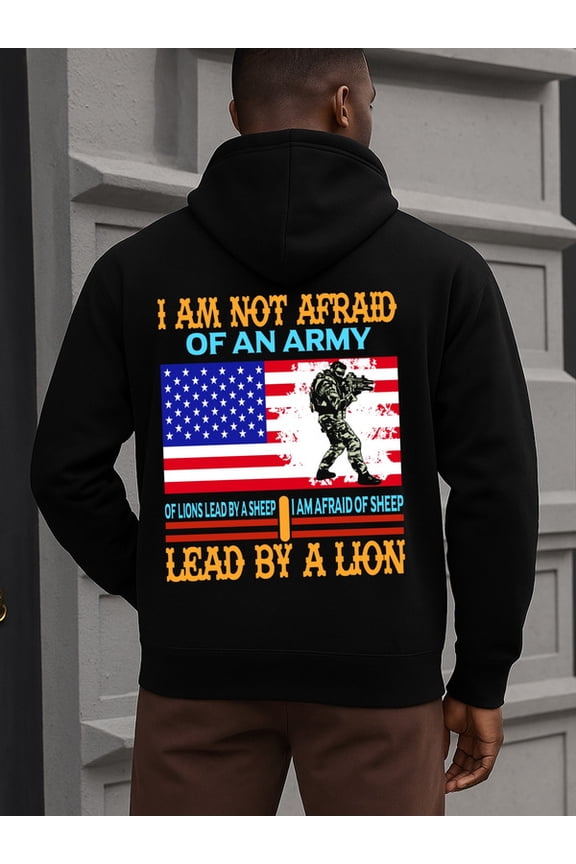Army Lion Pride sweatshirt Veteran men's machine washable black Comfortable for Casual Wear graphic funny christian elegant high quality winter fist graphic Funny Unisex hoodie