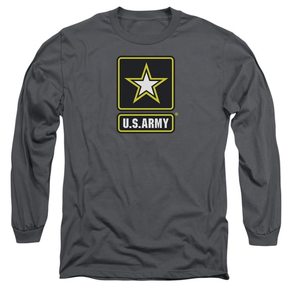 Army Logo Long Sleeve T-Shirt Adult 18/1 Charcoal