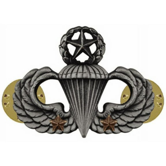 Army Master Parachutist Combat 2nd Award Badge (Oxidized Finish)
