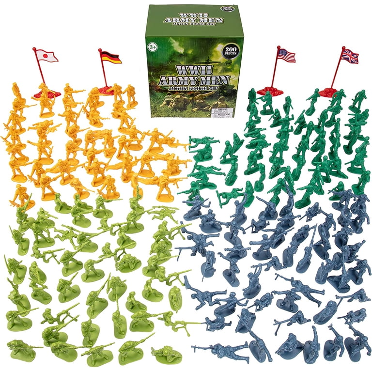 SCS Direct, Army Men Action Figures, WWII Soldiers, 200+ Piece Set