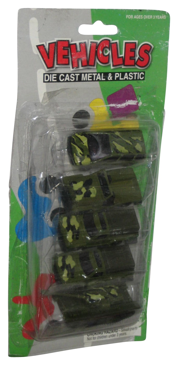 Army Military Camo Dollar Tree Die Cast Metal Plastic Vehicles Set