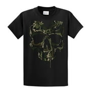 الجيش العسكري camoflauge الجمجمة تي شيرت هيكل عظمي العمليات الخاصة هيكل عظمي حرب ميليشيا مسلحة تي شيرت - أسود صغير