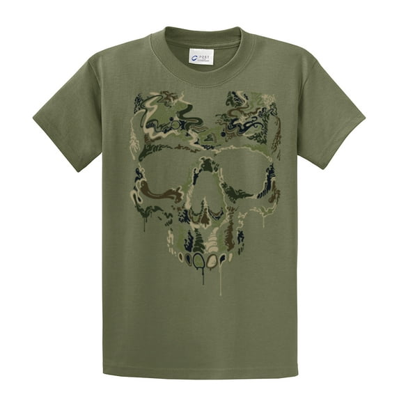 Army Military Camoflauge Skull T-shirt Skeleton Special Operations War Skeleton Armed Militia Tee Shirt -Military-XL