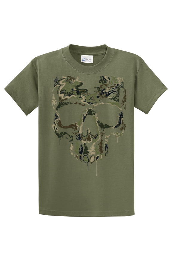Army Military Camoflauge Skull T-shirt Skeleton Special Operations War Skeleton Armed Militia Tee Shirt -military-4xl
