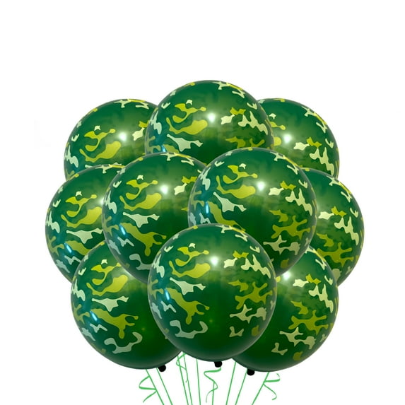 Army Military Camouflage Balloons, 24 Count Party Balloon Pack Military Balloons for Hunting Themed Party Military Celebrations- Large 12" Latex Balloons