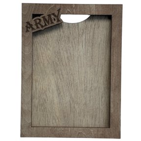 Army Military Picture Frame, Natural Wood, 5x7 Inch Photo Size, Wall Mount and Stand Included, Rustic Style