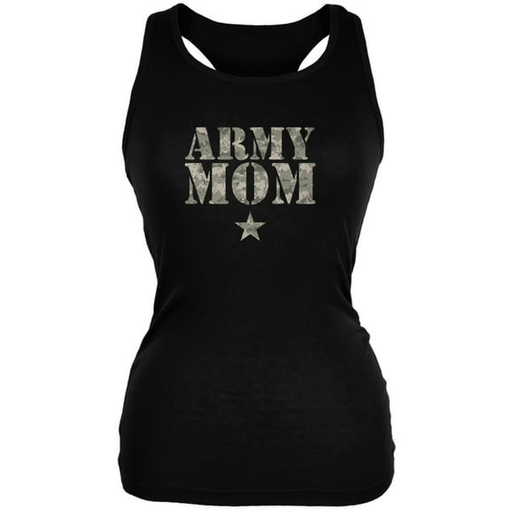 Army Mom Black Juniors Soft Tank Top - 2X-Large