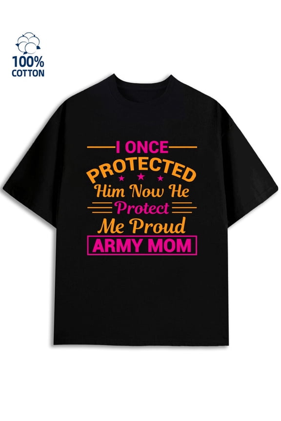 Army Mom T-Shirt mens 180G 100% Cotton black Casual Unisex Shirt Cotton tshirts Casual Unisex Shirt Graphic Tee tshirts Basic Unisex Shirt Graphic tshirts Vintage Unisex Shirt Graphic tshirts