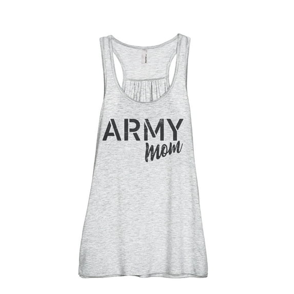 Army Mom Women's Fashion Sleeveless Flowy Racerback Workout Yoga Tank Top Sport Grey X-Large