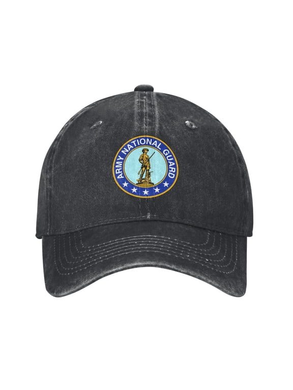 Army National Guard Us Unisex Adult Washed Denim Cotton Sport Outdoor Baseball Cap Adjustable Cowboy Baseball Hat