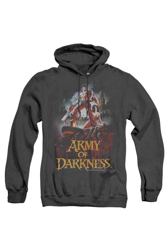 Army Of Darkness Bloody Poster Adult Heather Hoodie Sweatshirt Black