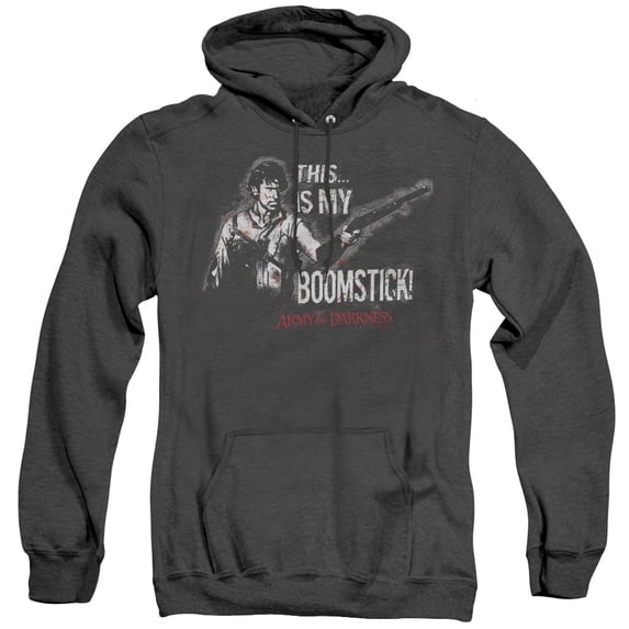 Army Of Darkness Boomstick Adult Heather Hoodie Sweatshirt Black