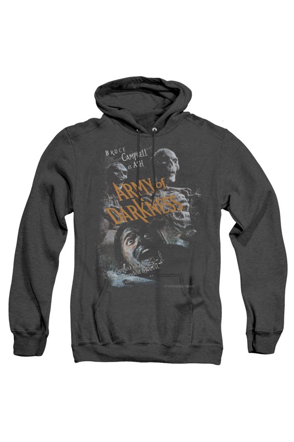 Army Of Darkness Covered Adult Heather Hoodie Sweatshirt Black