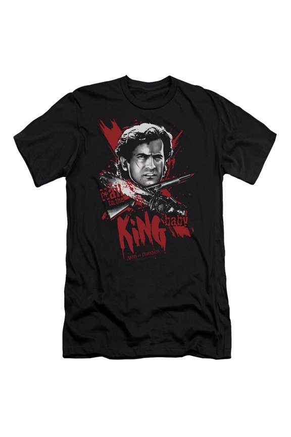 Army Of Darkness Hail To The King Premium Adult Slim Fit 30/1 T-Shirt Black