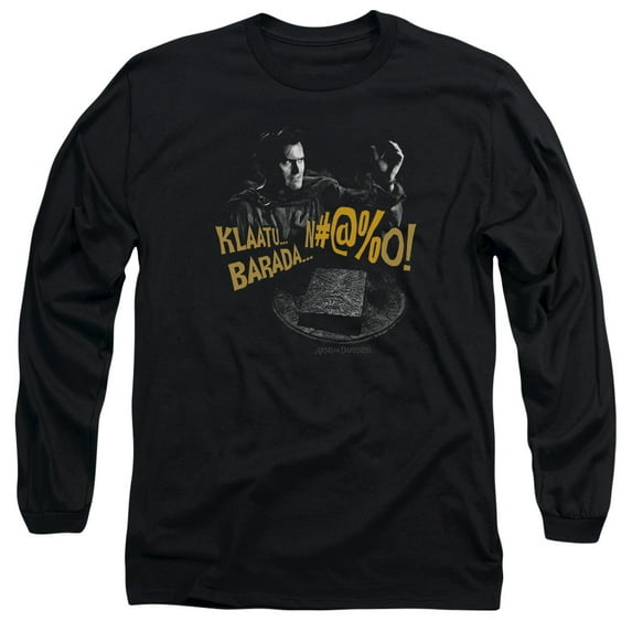 Army Of Darkness Klaatu...Barada Long Sleeve Adult 18/1 T-Shirt Black