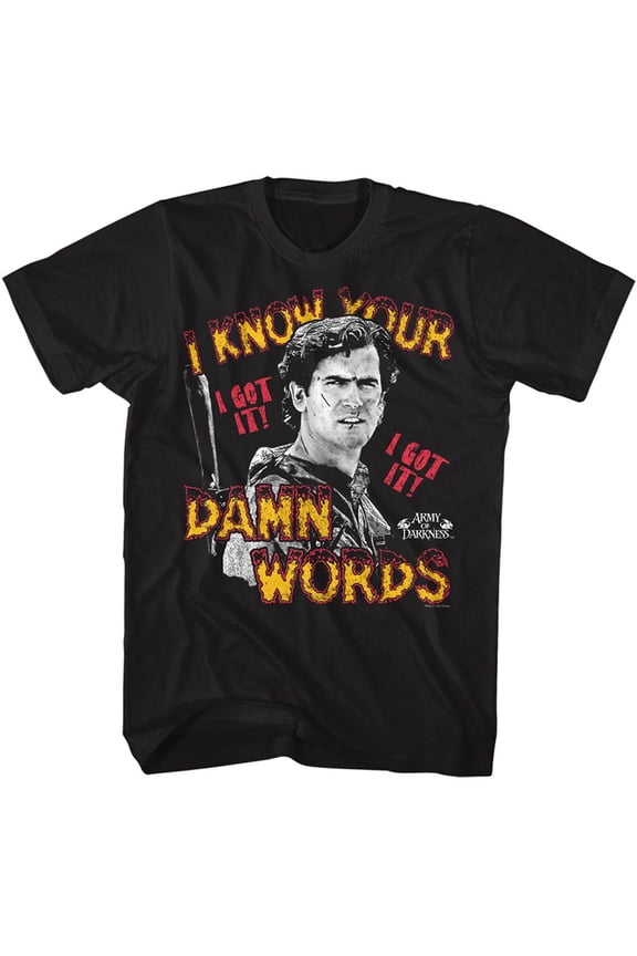 Army Of Darkness Know Your Words Black Adult T-Shirt
