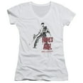 thumbnail image 1 of Army Of Darkness Names Ash Junior Women's V-Neck T-Shirt White, 1 of 1