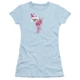 thumbnail image 1 of Army Of Darkness S Mart Name Tag Junior Women's T-Shirt Sheer Light Blue, 1 of 1