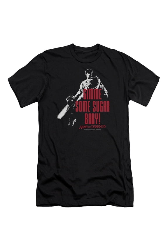 Army Of Darkness Sugar Premium Adult Slim Fit 30/1 T-Shirt Black