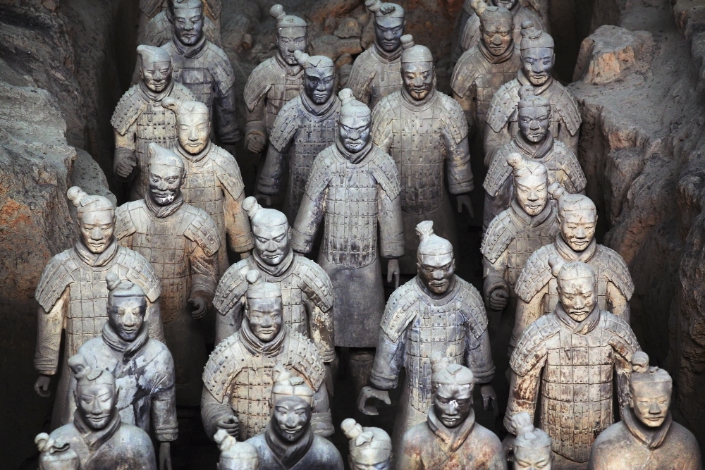 Army Of Terracotta Warriors In Xian ShaanxiChina Canvas Art - Timothy Allen Design Pics (19 x 12)