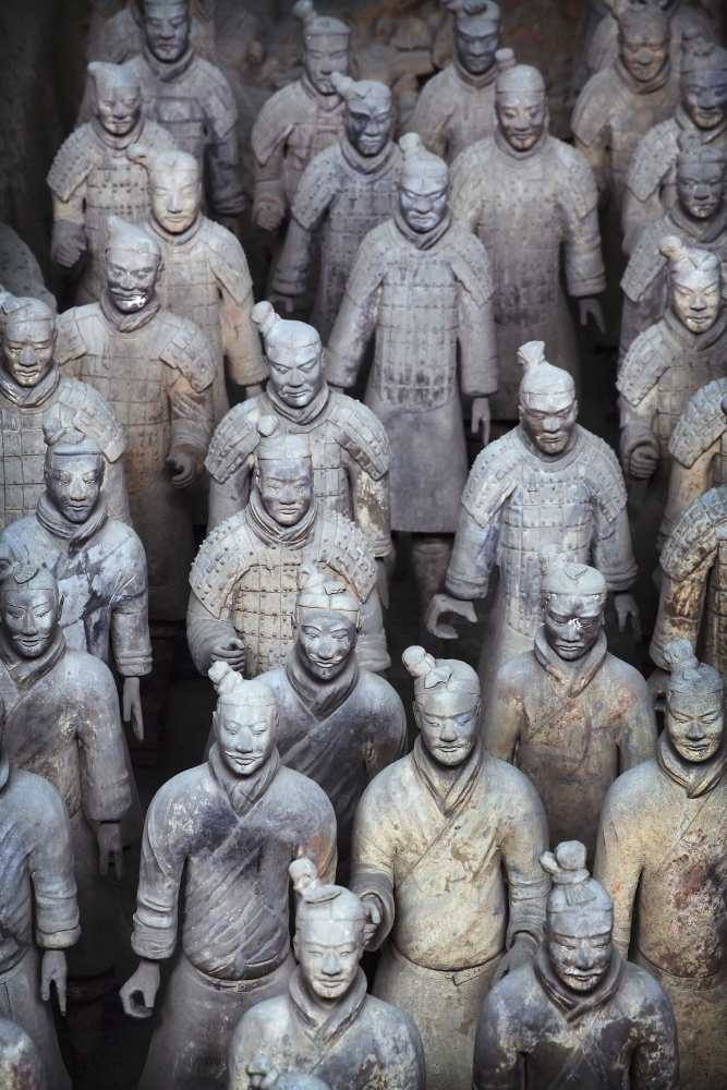 Army Of Terracotta Warriors In Xian ShaanxiChina Canvas Art - Timothy Allen Design Pics (24 x 38)