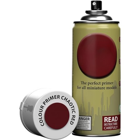 The Army Painter Color Primer Spray Paint, Chaotic Red, 400ml, 13.5oz - Acrylic Spray Undercoat for Miniature Painting - Spray Primer for Plastic Miniatures