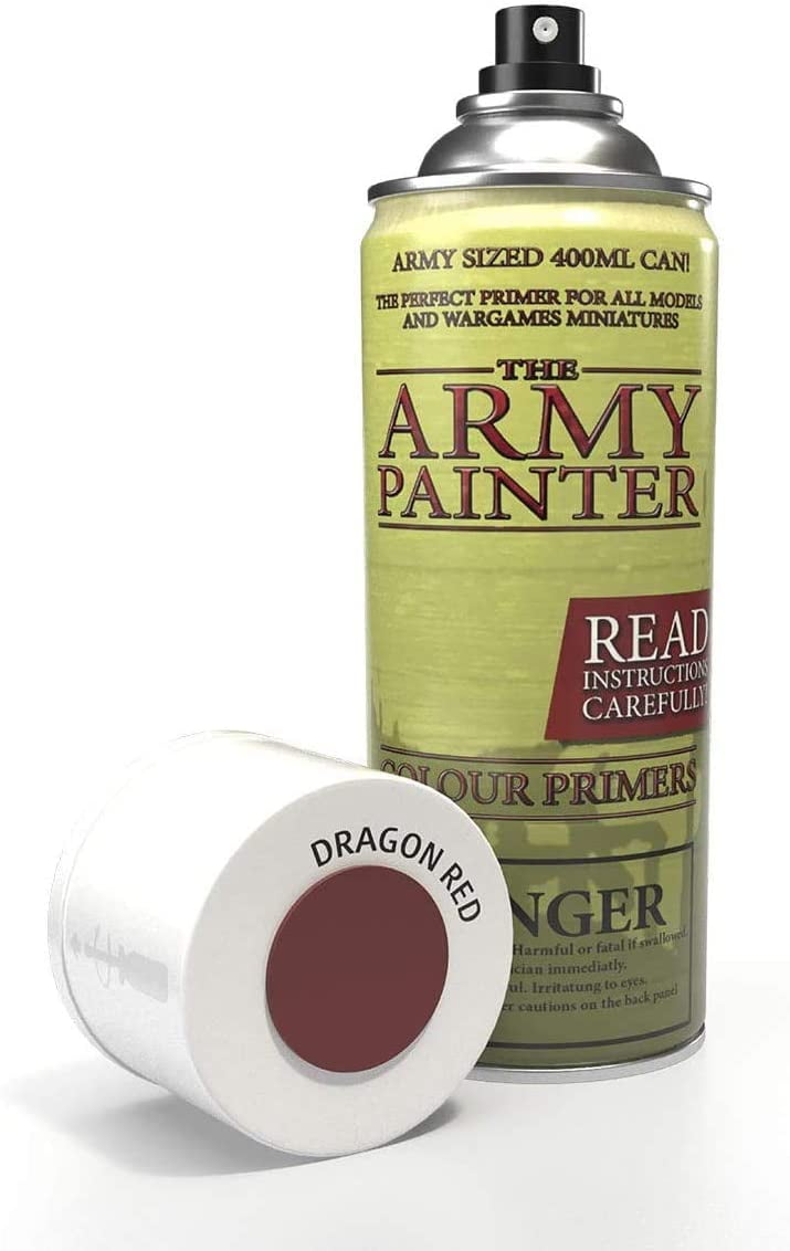 The Army Painter Color Primer Spray Paint, Dragon Red, 400ml, 13.5oz - Acrylic Spray Undercoat for Miniature Painting - Spray Primer for Plastic Miniatures