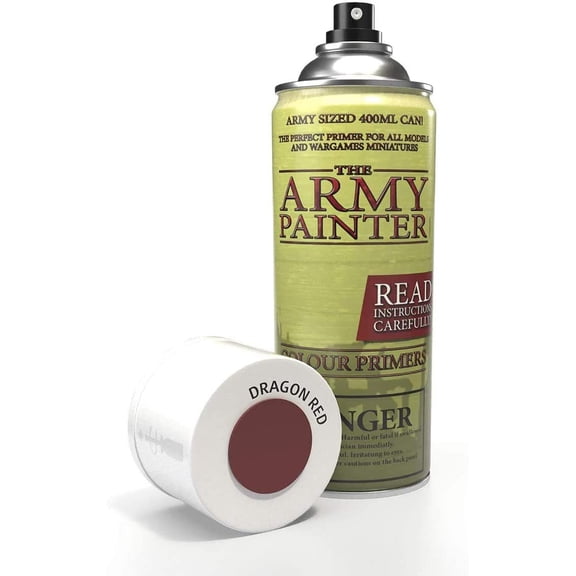 The Army Painter Color Primer Spray Paint, Dragon Red, 400ml, 13.5oz - Acrylic Spray Undercoat for Miniature Painting - Spray Primer for Plastic Miniatures