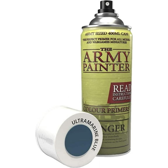 The Army Painter Color Primer Spray Paint, Ultramarine Blue, 400ml, 13.5oz - Acrylic Spray Undercoat for Miniature Painting - Spray Primer for Plastic Miniatures