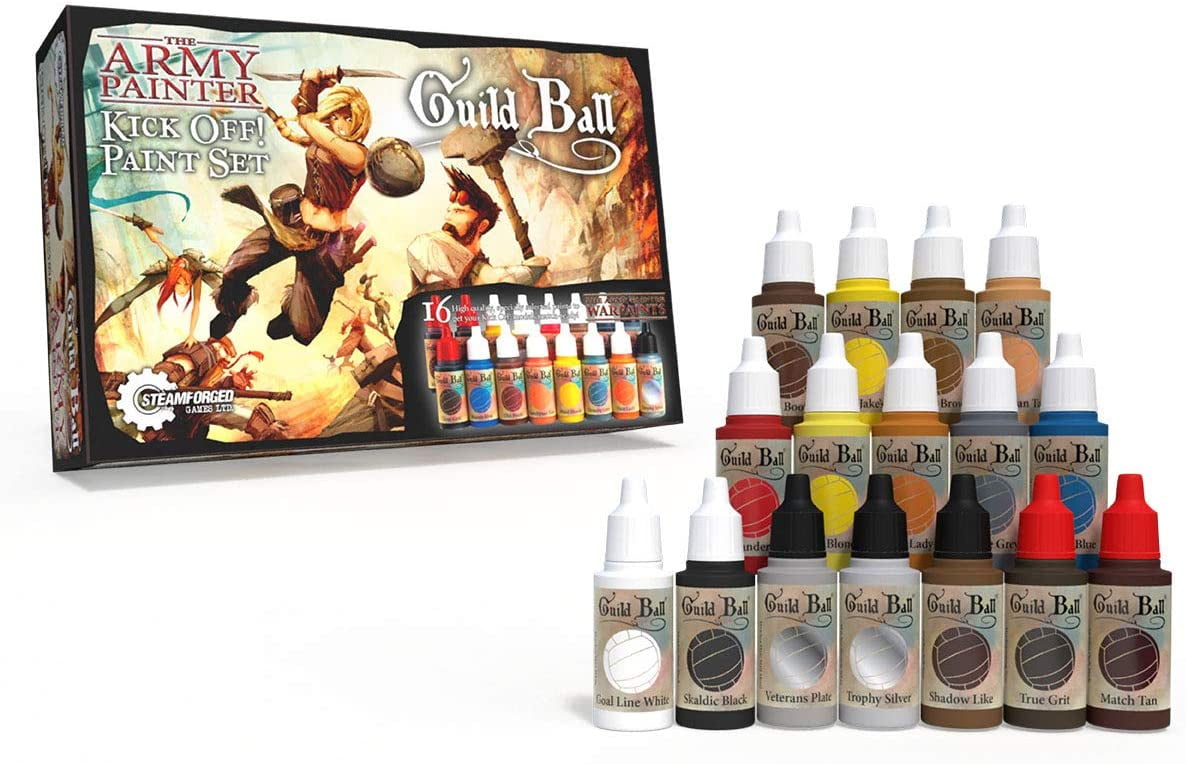  The Army Painter Hobby Starter Miniatures Paint Set, 10 Model  Paints with Highlighting Brush Bundle with 100 Stainless Steel Mixing Balls  for Model Paints for Plastic Models- Miniature Painting Kit 