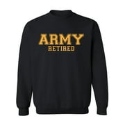 Army Retired Gold logo Military Style PT Crewneck Sweatshirt