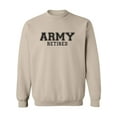 thumbnail image 1 of Army Retired Military Style Crewneck Sweatshirt in Sand, 1 of 3