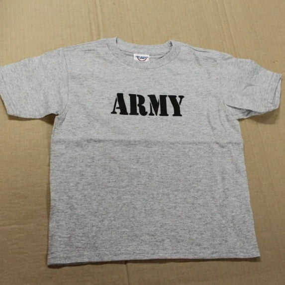 Army Screen Print Toddler Gray Unisex T-Shirt 2T Military