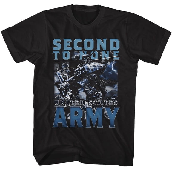 Army Second To None Black Adult T-Shirt
