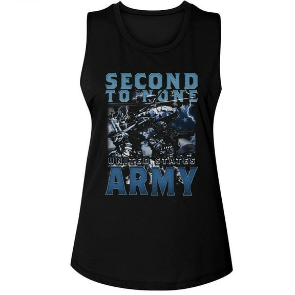 Army Second To None Black Women's Muscle Tank T-Shirt M