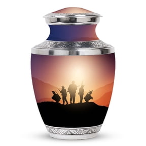 Army Shadow Celestial Sentiments - Decorative Large Urns, Starry Goodbye to Loved Ones Funeral Urns For Human Ashes - Memorial Urns 10 Inch