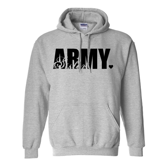 Army Sister Heart Heart Hooded Sweatshirt