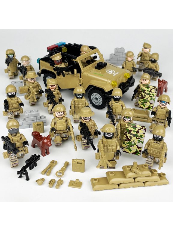 Army Special Forces 20 Custom Minifigures + Jeep - L41