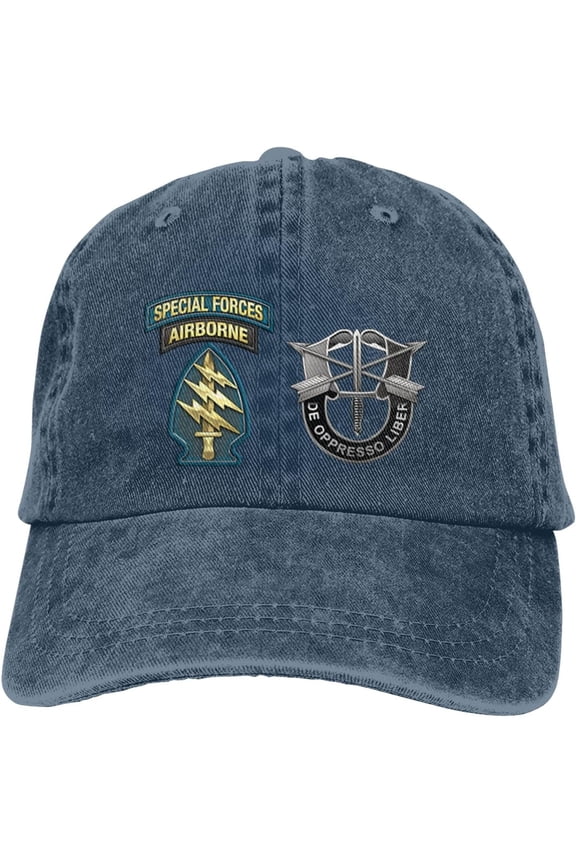 Army Special Forces Green Berets SSI DUI Unisex Baseball Cap Adjustable Dad Hat Denim Hat Trucker Hat