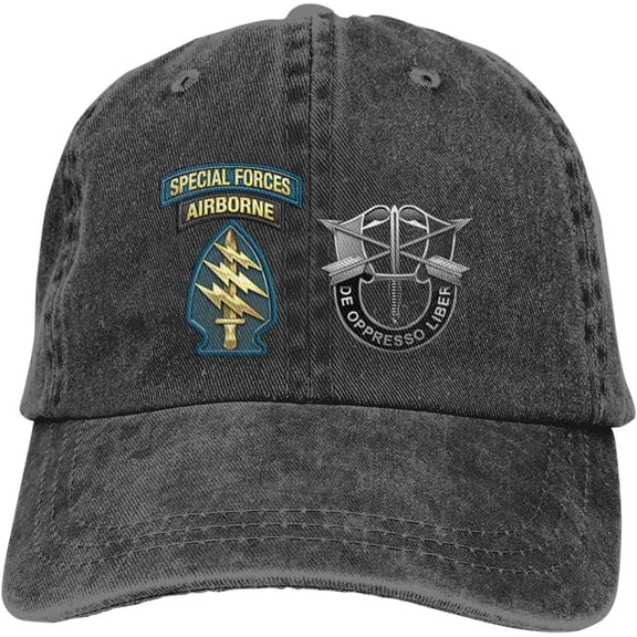 Army Special Forces Green Berets SSI DUI Unisex Baseball Cap Adjustable Dad Hat Denim Hat Trucker Hat